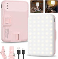 Hagibis LED Camera Light Video Lights Portable Photography Lighting 60 LED 2200mAh Rechargeable Selfie Light 7 Modes, 10-Level Brightness, Portable Clip on Light for Phone/Tablet/Laptop, Pink by Hagibis