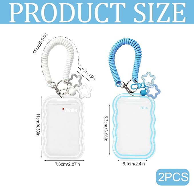 2 Pack Cute Photocard Holder Keychain,Kpop Photo Card Holder | Creative Photo Protector Keychain Accessories for Bus Card, Daily Display & Travel Decorations Gifts - Image 2
