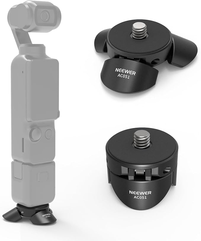 NEEWER Mini Tripod Compatible with DJI Osmo Pocket 4 & 3, Small Desktop Gimbal Camera Holder Mount Stand with 1/4" Screw Compatible with Insta 360 X5 X4 X3, Upright/Handheld Mode Switch, AC051 by Neewer