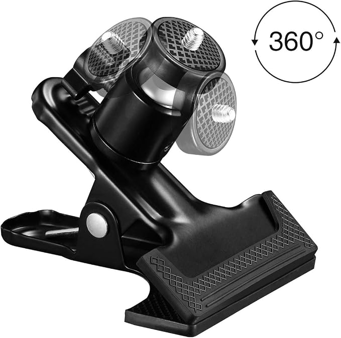 Multi-Function Tripod Clip Clamp Flash Holder Mount with 360 Swivel Photography Ball-Head for SLR, DSLR, Video Cameras, Studio Backdrop - Image 4