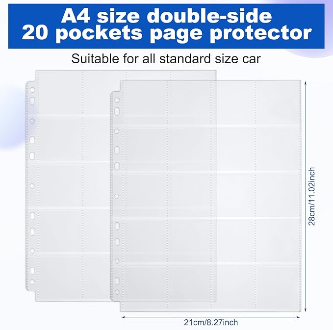 Fuyoooo 50 Pack Protective Photo Slide Pages Holds 20 35mm Slides | Top Loading Photo Page Sleeves for 3 Ring Binder Holds 1000 2 x 2 Inch Photos Archival Slide Storage Album Refill Preservers - Image 2