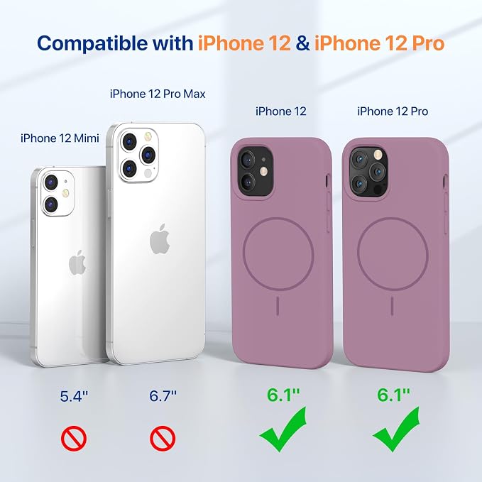 Miracase Magnetic for iPhone 12 Case/iPhone 12 Pro Case, Blackcurrant | Compatible with MagSafe, Anti-Scratch Microfiber Lining, Premium Silicone Shockproof Drop Protection Phone Case for 12/12 Pro - Image 2