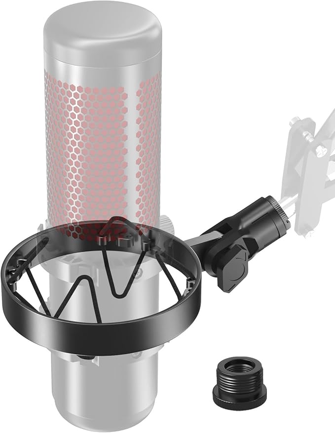 Custom Built for HyperX Quadcast Shock Mount with 5/8" 3/8" 1/4" Adapters | Metal Outer Ring, Anti-Vibration Suspension, Improves Sound Quality, Fits Mic Stand & Boom Arm, for Podcast, Gaming by EtourAudio