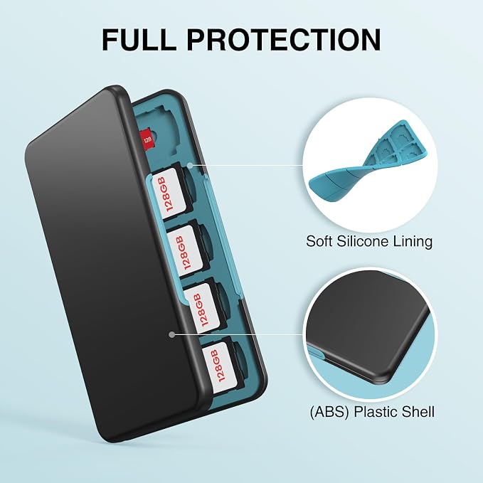 HEIYING SD Card Holder with 40 Precise Slots for SDXC SDHC Micro SD Cards | Portable SD Card Case, Hard ABS Shell with Soft Silicone Lining, Precise Card Slots,Magnetic Closure for Neat Storage - Image 4