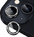 for iPhone 14/14 Plus Camera Lens Protector Bling Diamond, Black | Individual Metal, 9H Hardness, Scratch Resistant, Shockproof, Drop Protection, Case Friendly, Stylish Accessories by Xfilm