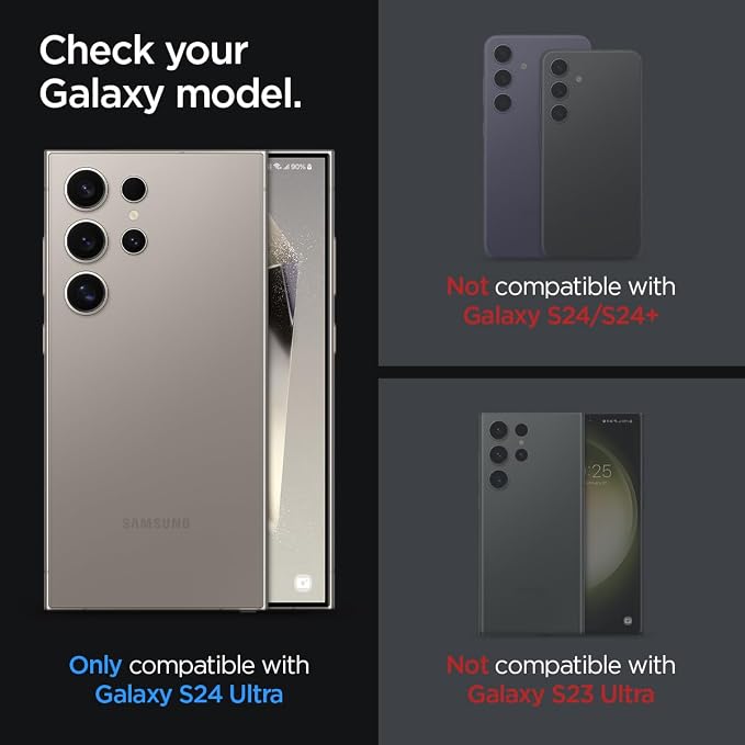Spigen Camera Lens Protector for Galaxy S24 Ultra - Titanium Gray [2 Pack] | GlasTR EZ Fit Optik Pro, 9H+ Tempered glass, Scratch resistant, Original photo quality, Auto-align tray, Case-friendly - Image 2