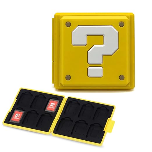 doepeBAE Game Card Case for Nintendo Switch,Portable Game Card Holder,Hard Shell Storage Case,Large Capacity Switch Card Organizer with 12 Card Slots (Q Yellow) by Unknown