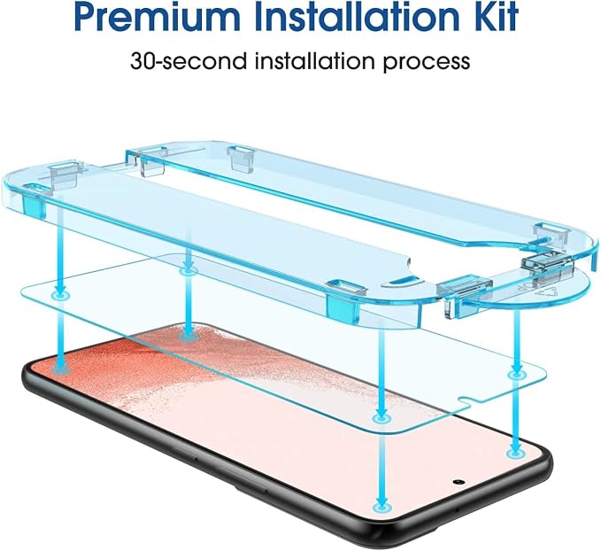 amFilm OneTouch for Samsung Galaxy S22+ Plus Screen Protector TemperedGlass | Auto-Alignment, 30s Install, Bubble Free, Scratch & Drop Protection, HD Clear, Camera Lens Protector, 2+2 Pack (S22P-6.6'') - Image 3