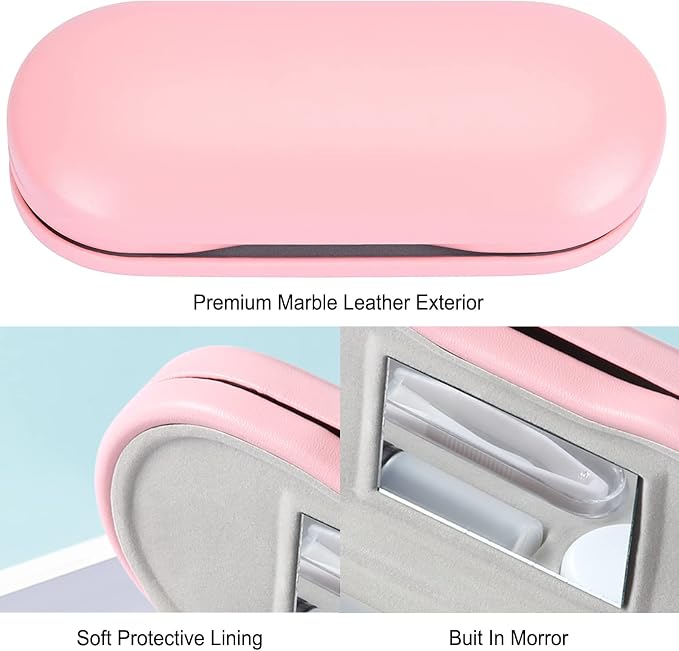AITIME 2 in 1 Contact Lens and Glasses Case Combo,Contact Travel Case Kit | Double Sided Eye Contact Case with Remover Tool,Storage Organizer Accessories,Cute Eyeglasses Case with Contact Holder - Image 4