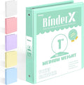 BinderX 3 Ring Binder 1 Inch, 1" Clear View Binder, Light Green, Letter/ A4 | Extra Durable, PVC-Free, Customizable, Interior Pockets, 175-Sheet Capacity, Eco-Friendly, Reinforced Hinge, School, Office by Sooez