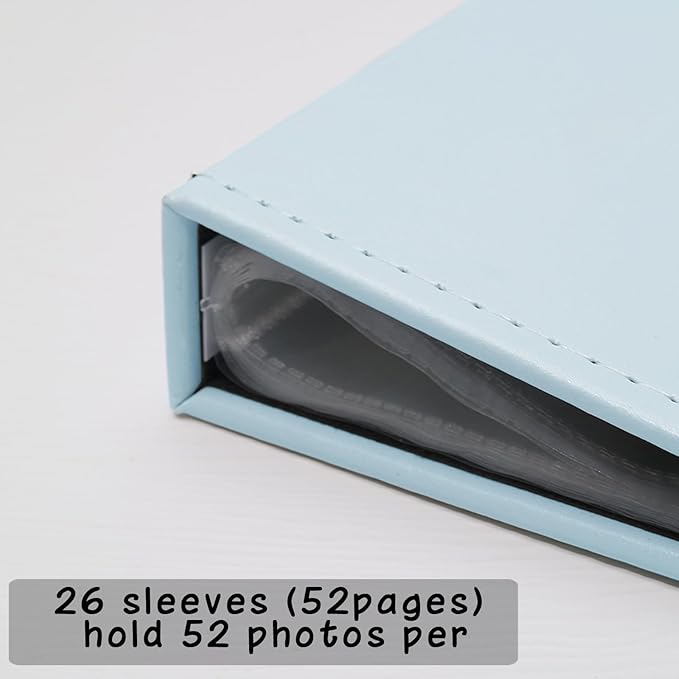 Small Photo Album 5x7 52 Pockets Leather Cover Picture Book Holds 5x7 Photos for Wedding, Baby, Family, Graduation - Image 2