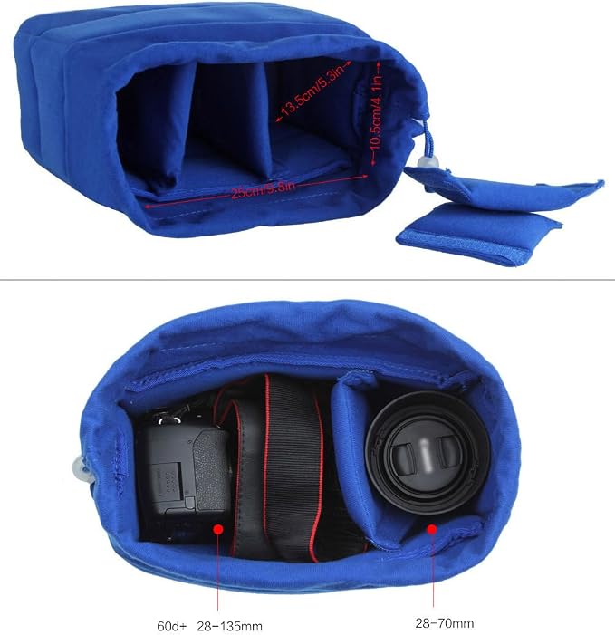 Koolertron Shockproof Camera Photo Bag for SLR TLR Camera Insert Partition Padded Case,Can be Put Directly Into the SLR Camera Bag With Freely Adjustable Compartment - Image 3