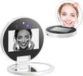 UV Camera for Sunscreen Test with 2X Magnifying Vanity Mirror 3.8 Inch | Rechargeable UV Mirror Sunscreen Camera with Light Handheld Double-Sided Pocket Mirror for Skin Protection(White) by Vanexiss