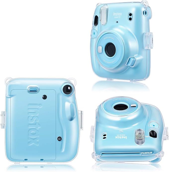 FINTIE Clear Camera Case for Fujifilm Instax Mini 11 Instant Film Camera | Crystal Hard Shell Cover, Back Films Pocket, Adjustable Shoulder Strap, Scratch Pesistant, Easy Access, Clear - Image 6