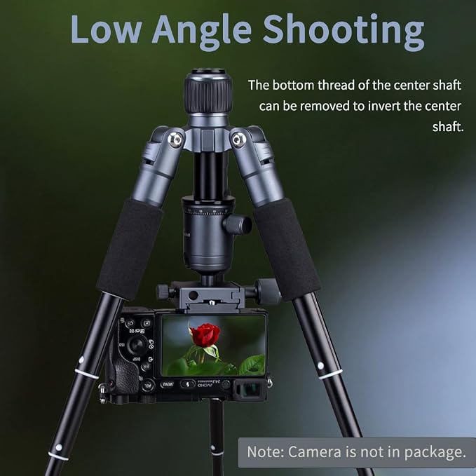 Portable Desktop Mini Tripod with Panning Handle, 20" / 52cm Desk Tabletop Aluminum Alloy Stand with 360° Ball Head, Compact Tripod for DSLR Camera Video Camcorder, Load up to 13lb / 6kg - Image 5