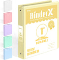 BinderX 3 Ring Binder 1 Inch, 1" Clear View Binder, Yellow, Letter Size | Extra Durable, PVC-Free, Customizable, Interior Pockets, 175-Sheet Capacity, Eco-Friendly, Reinforced Hinge, School, Office by Sooez