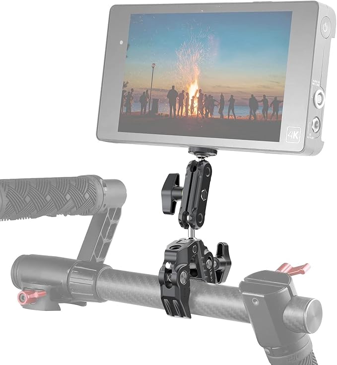 UURig R094 Super Clamp, Multi-Functional Camera C Clamp Mount | 1/4" Ball Head Monitor Mount 3/8" Hole Adjustable Video Shooting Compatible with DJI Pocket 3&4/Insta 360x5/Monitor/Light/Mic - Image 7