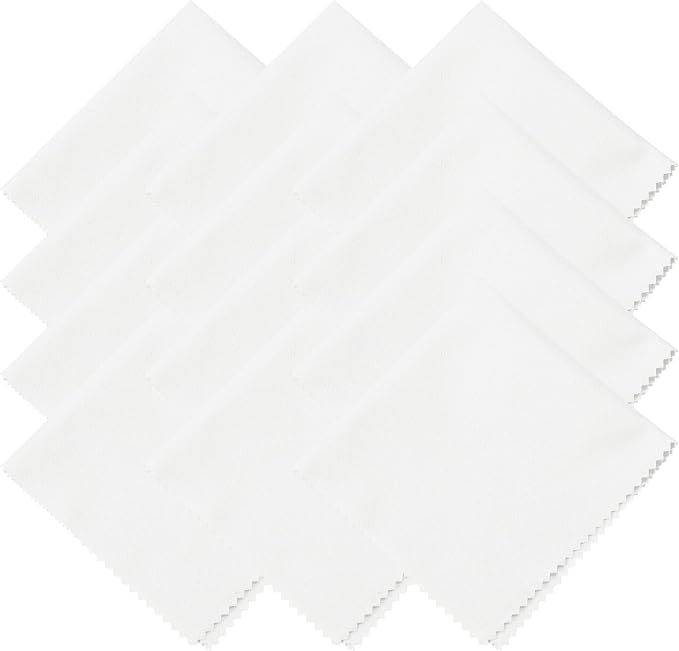 uxcell 12 Pcs Microfiber Cleaning Cloth for Glasses, 11.8 x 11.8 Inch Eyeglass Cleaning Cloth, Glasses Cleaner Wipes for Electronics Lenses Screens Cameras Cell Phones, Light White by uxcell