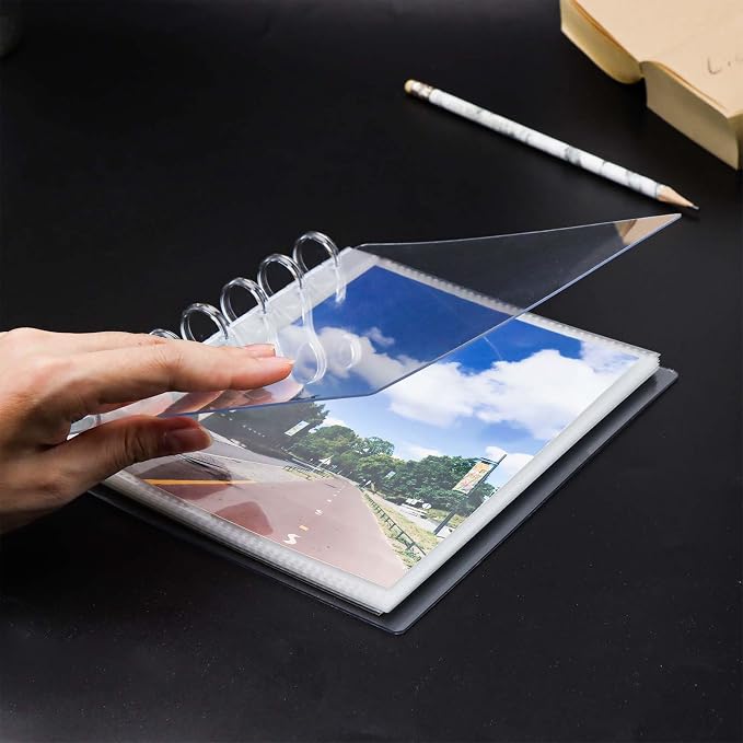 Mogoostry Clear Discbound Album Sheet Protectors 7 Discs 5 x 7 Inch Pocket Inner Page Plastic Protective Sleeves Organizer - Image 3
