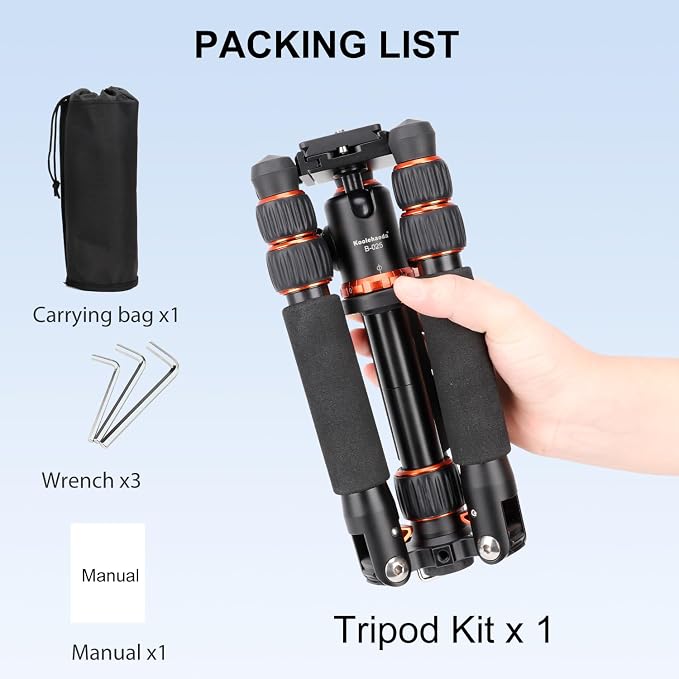 Koolehaoda Mini Tabletop Tripod with 360° Ball Head, Aluminum Portable | Compact Lightweight Desktop Camera Tripod Stand with Quick Release Plate, Adjustable Height for DSLR Video Camcorder Phone - Image 9