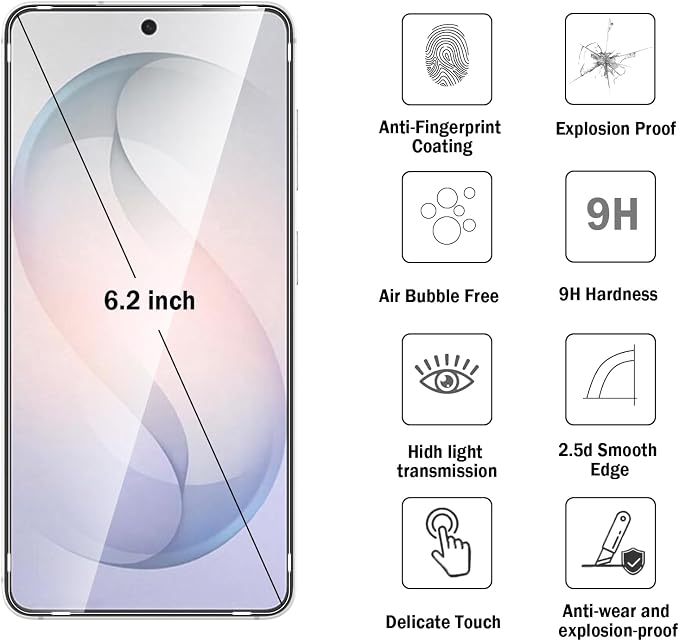 2+2 Pack for Samsung Galaxy S26 Screen Protector with Camera Lens Protector,Full Coverage 9H Tempered Glass Film,HD Clear Scratch Resistant,Bubble-Free for Samsung Galaxy S26 Screen Protector - Image 3
