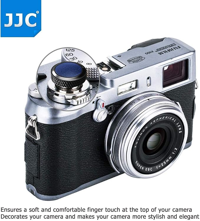 Soft Camera Shutter Release Button Cap for Fuji X-T30 III XM5 X Half X100VI X-T30II X-T20 X-T10 X-E5 X-E4 XE4 X-E3 X-E2 X-E2S X-E1 X-T4 XT3 X-Pro3 XPro2 X100V X100F X100T X100S X30 GFX100RF Black+Blue - Image 2