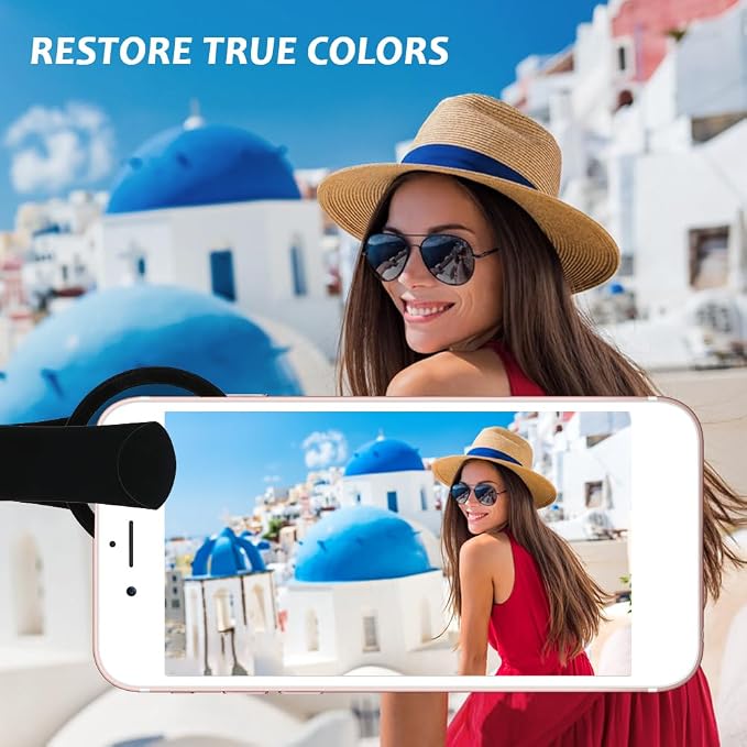 52mm Polari/zed Camera Lens Phone Universal CPL Filter Clip Kit, Portable Phone Polarizing Lens Filter for Cell Phones Camera Assistant Len and Effects Filters(Black) - Image 7