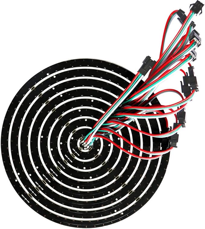 241 LEDs 9 Rings WS2812B 5050 RGB LED Ring Lamp Light Individually Addressable Full Dream Color DC5V with Mini Controller - Image 2