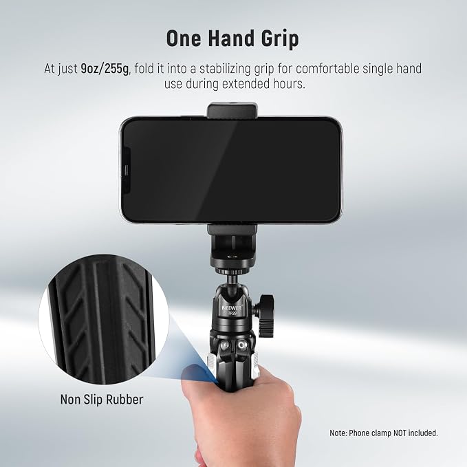 NEEWER Mini Metal Table Tripod with 360° Ball Head, TP29 | Support Vertical Recording and Handle, Portable Travel Tripod. 1/4" Screw for Camera Mobile Phone Action Cam, Max. Load 3 kg - Image 4