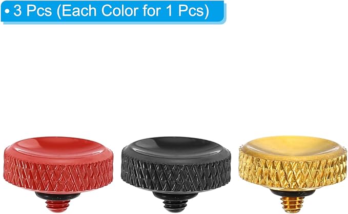 PATIKIL Camera Shutter Button, 3 Pack Soft Shutter Release Button Pure Copper Camera Button Carved Suitable for Nikon for Fujifilm for Leica DSLR/SLR Camera, Red Golden Black - Image 3