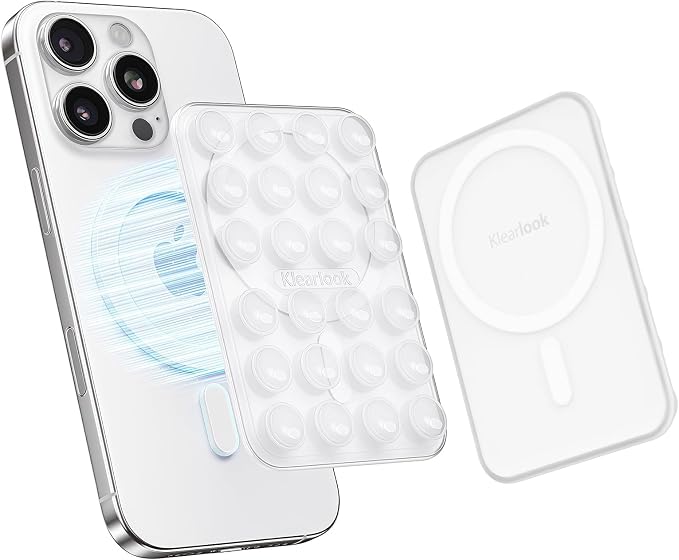 Klearlook Magnetic Suction Phone Mount for MagSafe Case, Transparent | Removable Sticky Phone Grip Holder for Hands-Free Makeup / Selfie / Vlog for TikTok & Instagram Influencer / Creator by KlearlookMaximizedClarity