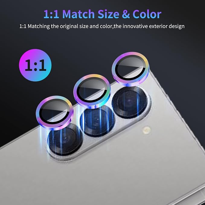 Camera Lens Protector for Samsung Galaxy Z Fold 6,1 Pack | Tempered Metal Glass Camera Cover, HD Clear Anti-Scratch Lens Screen Protector Film,Case Friendly,Colorful Titanium - Image 5