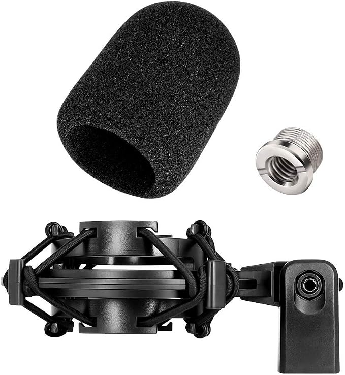 AT2020 Microphone Shock Mount with Pop Filter, Custom Built for AT2020 Mic | Pop Filter & Anti-Vibration Suspension, Holder Clip, Fits Audio technica AT2020USB+/AT2035/ATR2050/AT3035/AT3060 for Studio - Image 6