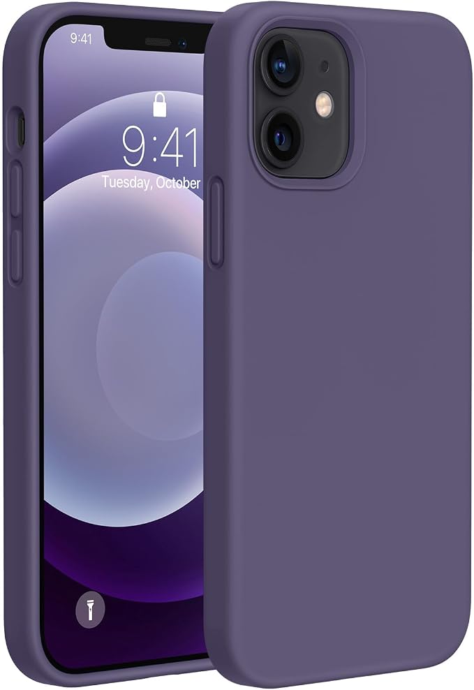 Miracase Silicone for iPhone 12 Case and iPhone 12 Pro Case, Dark Purple | Liquid Silicone Gel Rubber Shockproof Drop Protection Phone Case for iPhone 12/12 Pro 6.1 inch by Miracase