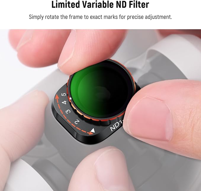 NEEWER Variable ND Filter Set Compatible with DJI Mini 3 / Mini 3 Pro, ND2-32 (1-5 Stops) + ND64-512 (6-9 Stops) Multicoated HD Drone Camera Lens Aerial Video Recording Photography Accessories - Image 3