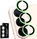 for Samsung Galaxy S26 Camera Lens Protector, Individual Metal Ring Tempered Glass Lens Cover, [Strong Adsorption] Scratch Resistant Ultra-Thin HD Clear Lens Cover, 1 Set-Green Shine by Btscase