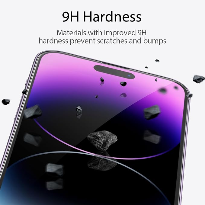 3 Pack Privacy Screen Protector for iPhone 14 Pro Max+3 Pack Camera Lens Protector with Tempered Glass, Touch Sensitive and Case Friendly - Image 7