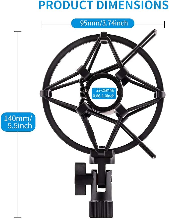 Microphone Shock Mount Holder Clip Mic Anti-Vibration for 22mm-26mm Diameter Dynamic Mic Like Shure SM58 58S SM57 PAG48 Sennheiser E835 E845 AKG D5S Samson Q7 Q8 Behringer Xm8500 - Image 4