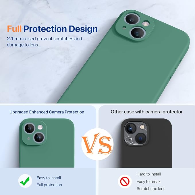 Miracase Silicone for iPhone 14 Case, Acacia Green | Soft Anti-Scratch Microfiber Lining, Premium Silicone Cover Shockproof Drop Protection Phone Case for 14 - Image 7