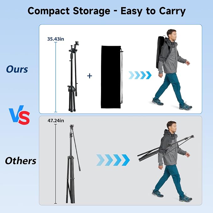Microphone Floor Stand, Mic Stand Floor with Phone Holder Height Adjustable, Heavy-duty Tripod Stable Stand with Boom Arm Dual Device Mount for Streaming, Podcasting, Recording, and Live Performances - Image 5