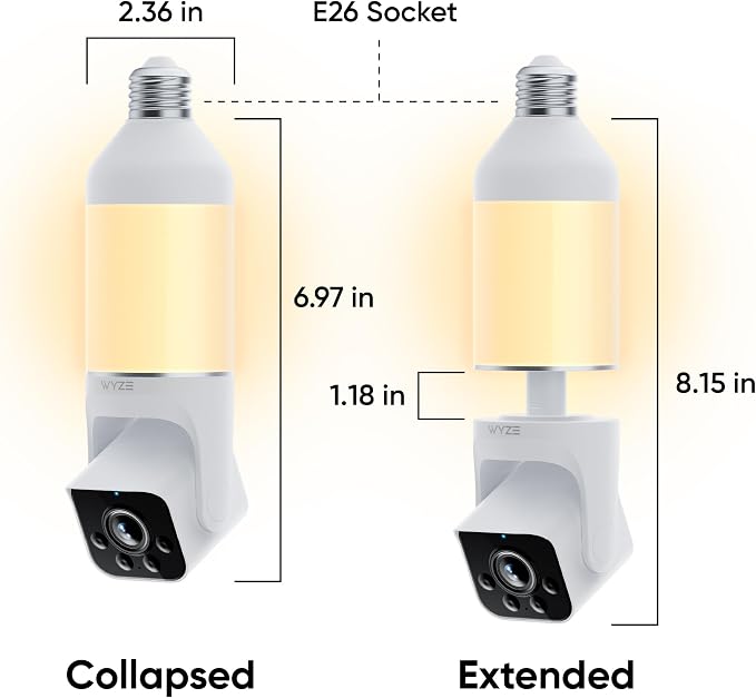 WYZE Bulb Cam - 2K HD Smart Light Bulb Security Camera with Color Night Vision, 800-Lumen Dimmable LED, 160° Wide View, Motion Detection & Siren, E26 Socket, Alexa/Google/IFTTT | Color Night Vision, 800-Lumen Dimmable LED, 160° Wide View, Motion Detect... - Image 2