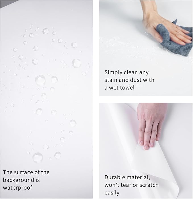 Meking White PVC Backdrop, 23.6x51in Photograph Backdrop Matte & Reflective | PVC Background Dual Side Vinyl Backdrop for Product Video Photography Studio (60x130cm) - Image 6
