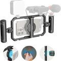 SmallRig Universal Quick Release Phone Cage Kit Basic, Aluminum Smartphone Video Rig Kit with Wireless Control Dual Handles and Phone Clip, for MagSafe, for iPhone 17 16 15 for Samsung for Pixel by SmallRig