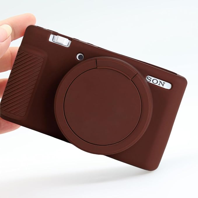 Camera Case for Sony ZV1 Digital Camera.ZV-1 Accessories | Soft Silicone Protective Case Removable Lens Cover,Comes with 2 Screen Protectors and 1 Wrist Strap.(Coffee) - Image 6