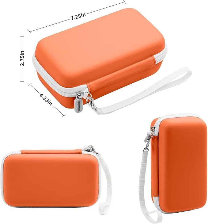 Kids Instant Print Camera Case, Travel Storage Bag for Girls Boys | for ESOXOFFORE for Dylanto for Anchioo for WEEFUN for GKTZ for Amzelas for Mafiti, Mesh Pocket, Wrist Strap, Orange - Image 5