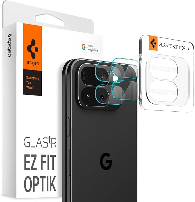 Spigen Glas.tR EZ FIT Optik Camera Lens Protector for Pixel 10 Pro Fold | GlasTR EZ Fit Optik, 9H+ Tempered glass, Scratch resistant, Original photo quality, Auto-align tray, Case-friendly, 2Pack by Unknown