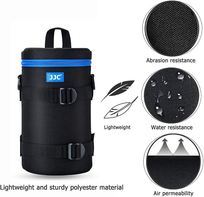 JJC Camera Lens Case Pouch, Padded Bag Fits Lens up to 4.3 x 8.9 (D x L) | for Canon RF 600mm/EF 70-200mm/Nikon Nikkor AF-S 70-200mm/AF 80-200mm Lens & More, Water-Resistant, with Shoulder Strap - Image 3