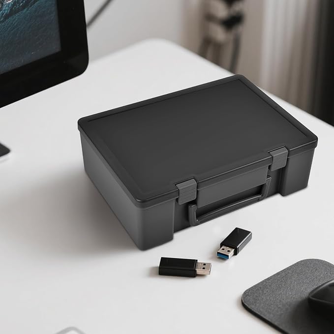FULLCASE USB Flash Drive Case,104-Slot Thumb Drive Storage Organizer Black | USB Flash Drive Organizer,with Dual-size Removable Foam, Hard Shell,Snap Latch and Carry Handle,Case Only - Image 8