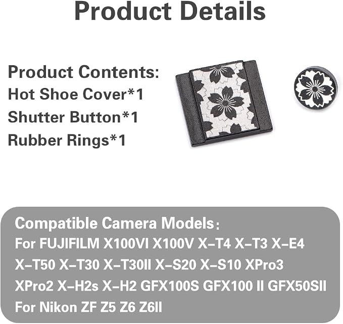 Camera Metal Hot Shoe Cover Shutter Buttons Protector for Fuji X100VI X100V X-T4 X-T3 XPRO3 XPRO2 for ZF Z5 Z6 Z6II (Black-Set) - Image 9