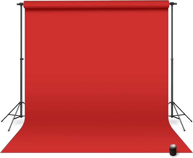 Denny Mfg Seamless Paper Backdrop for Photoshoot, Red, 86 in x 36 ft | Photoshoot backdrop, Matte Finish for Portraits, Product Photos and Video Shoots, with Free Roll Gaffer Tape (2 in x 13 ft) by DennyManufacturing